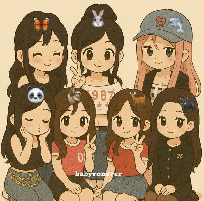 Ảnh BABYMONSTER chibi cute ngọt ngào