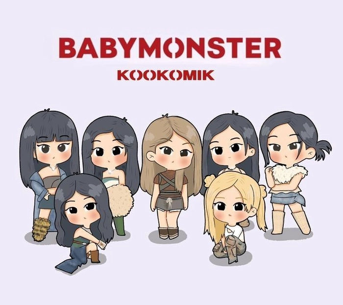 Ảnh BABYMONSTER chibi siêu đáng yêu