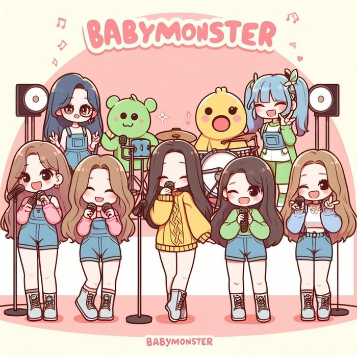 Ảnh BABYMONSTER chibi siêu xinh và đáng yêu