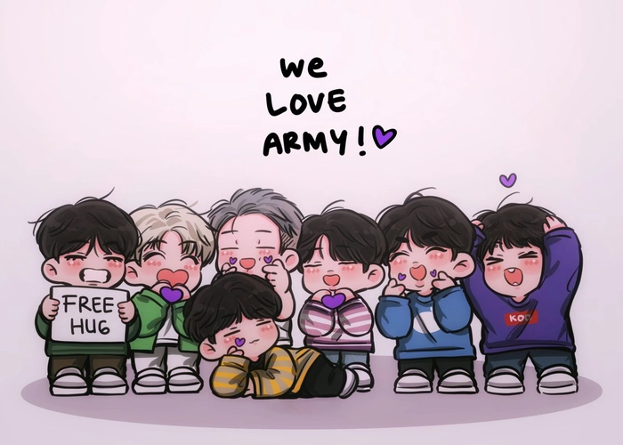 Ảnh BTS chibi dễ thương và độc đáo