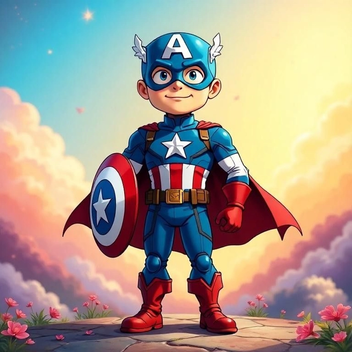 Ảnh Captain America chibi cực đáng yêu