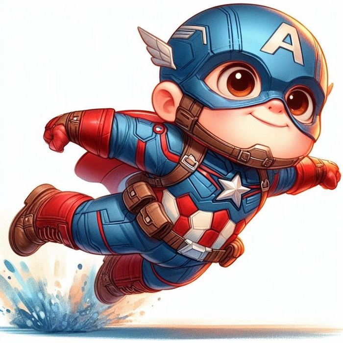 Ảnh Captain America chibi cute lung linh