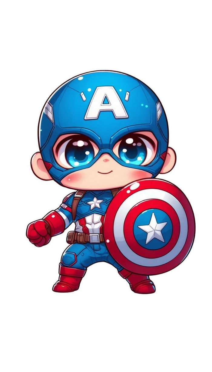 Ảnh Captain America chibi dễ thương đáng yêu