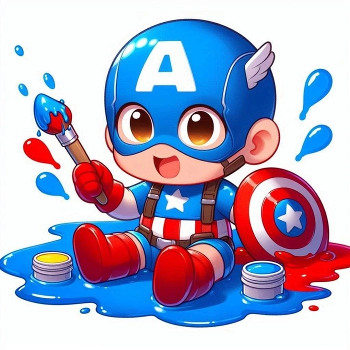 Ảnh Captain America chibi dễ thương