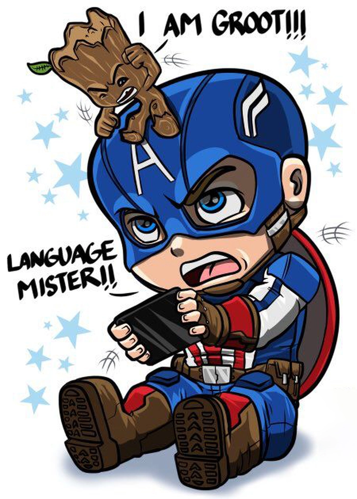 Ảnh Captain America chibi ngộ nghĩnh