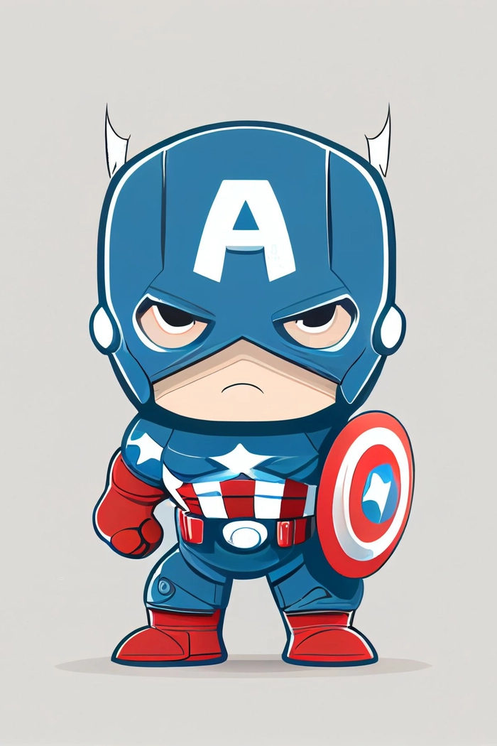 Ảnh Captain America chibi siêu dễ thương