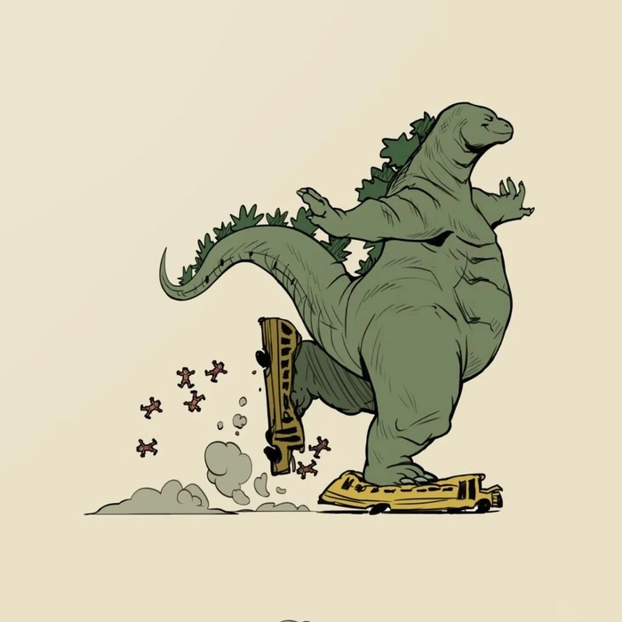 Ảnh Godzilla chibi mang phong cách vui nhộn