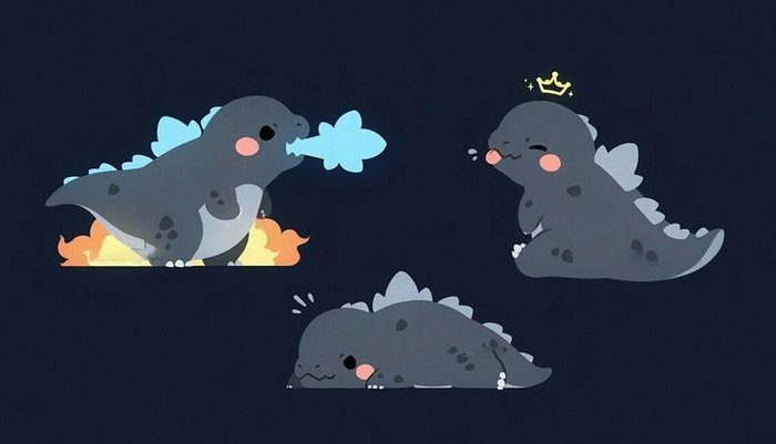 Ảnh Godzilla chibi phong cách dễ thương