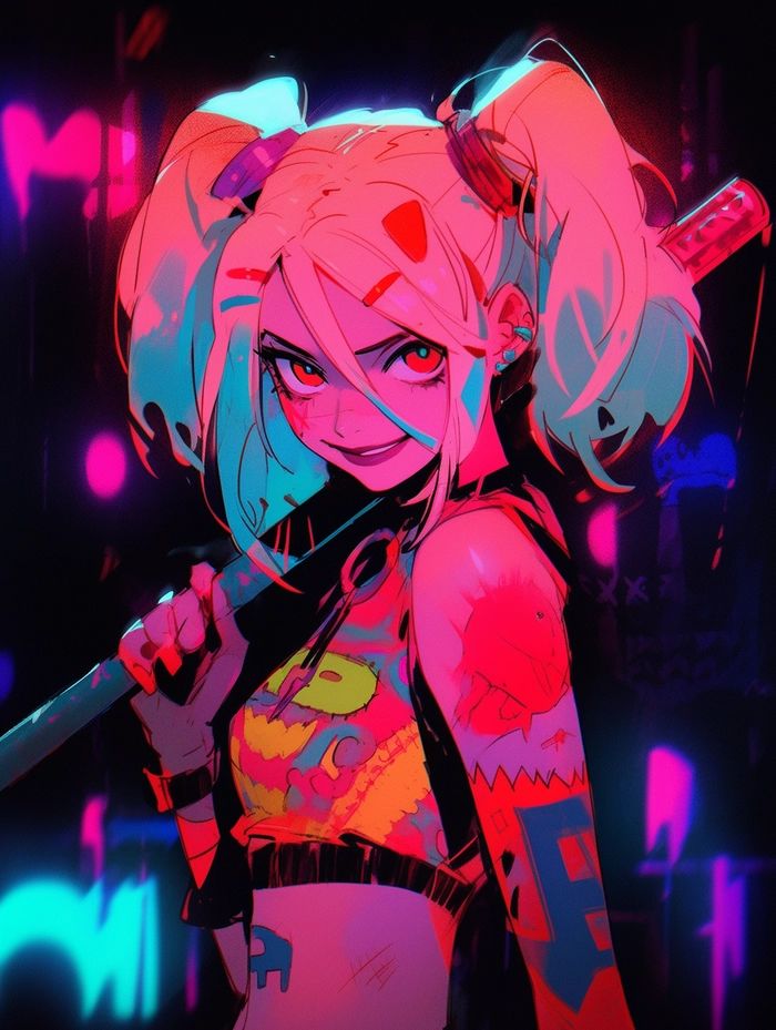Ảnh Harley Quinn anime ấn tượng mạnh