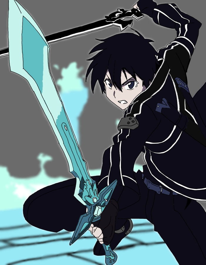 Ảnh Kirito 4k chiến đấu mạnh mẽ