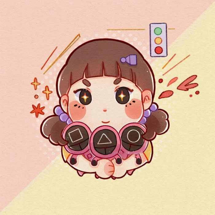 Ảnh Squid Game chibi đáng yêu