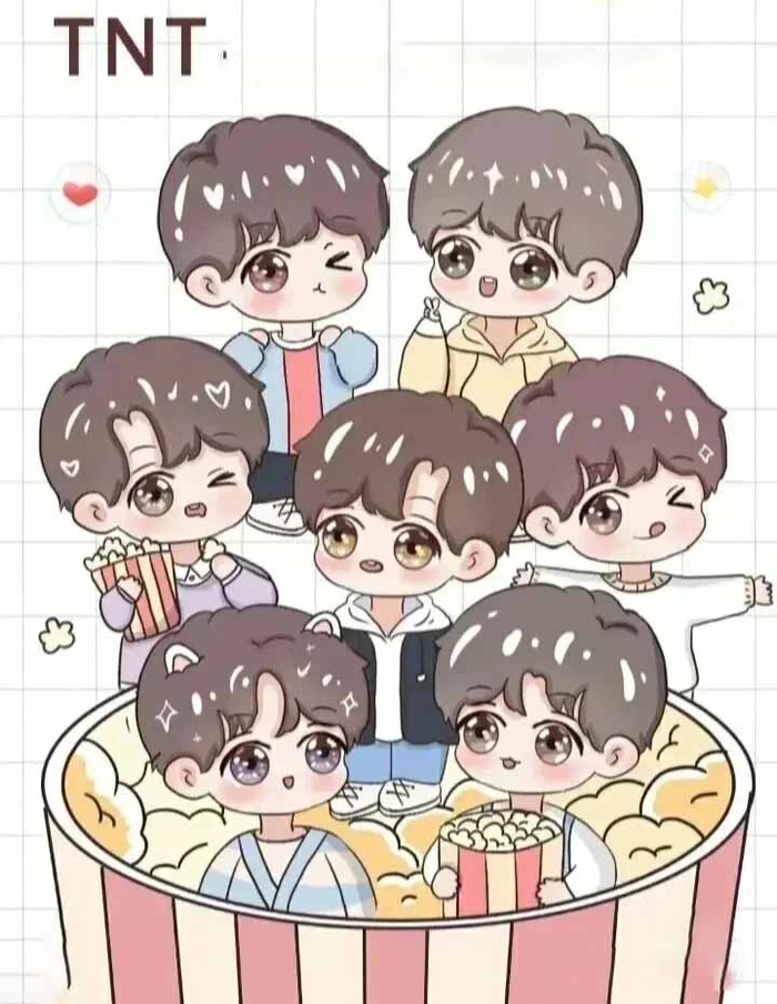 Ảnh TNT Thời Đại Thiếu Niên Đoàn chibi phong cách cute