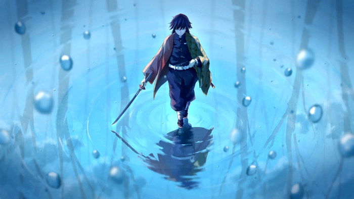 Ảnh Tomioka Giyuu cười trong anime