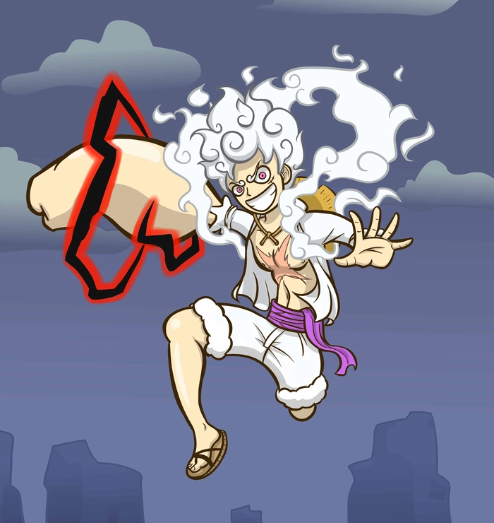 Ảnh anime Luffy Gear 5 cực ngầu