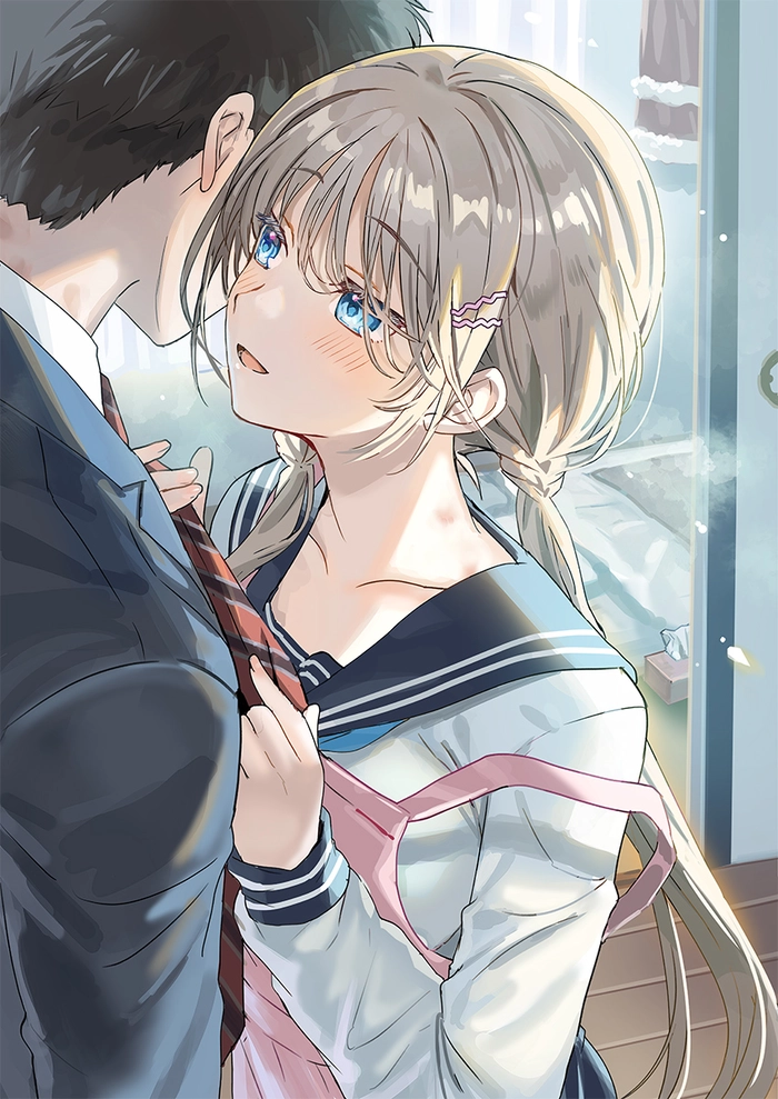 Ảnh anime cặp đôi học sinh buồn lãng mạn
