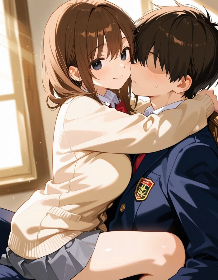 Ảnh anime cặp đôi học sinh dễ thương