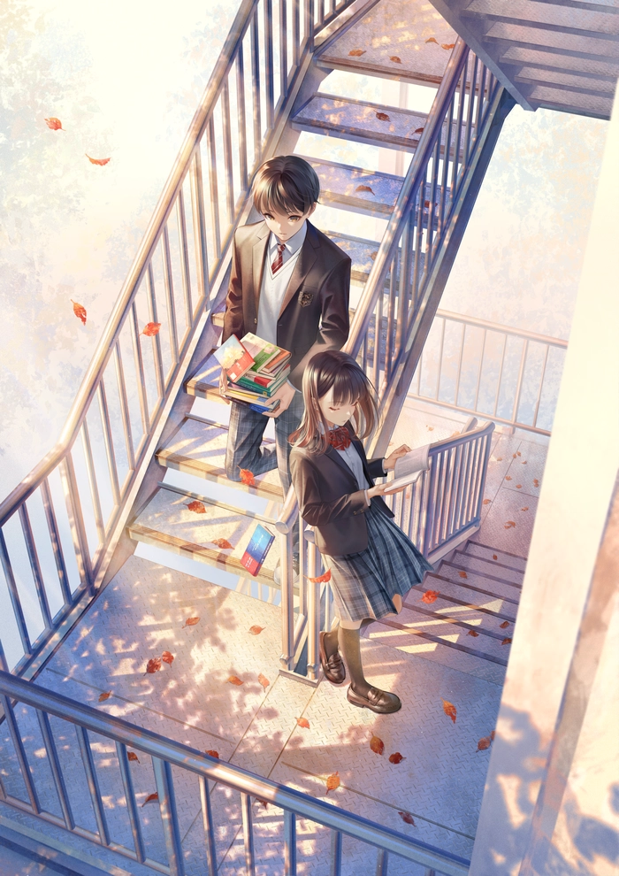 Ảnh anime cặp đôi học sinh đẹp ngầu