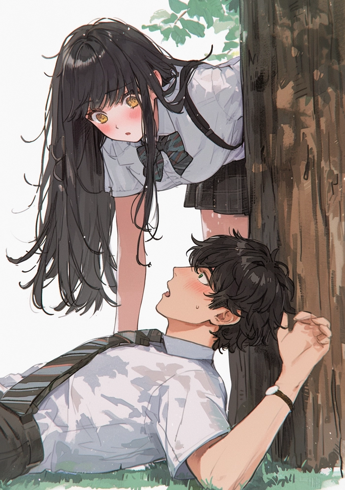 Ảnh anime cặp đôi học sinh mùa hè