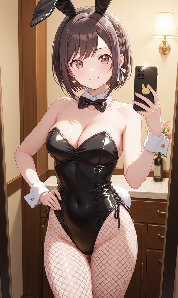 Ảnh anime chụp hình trước gương sexy