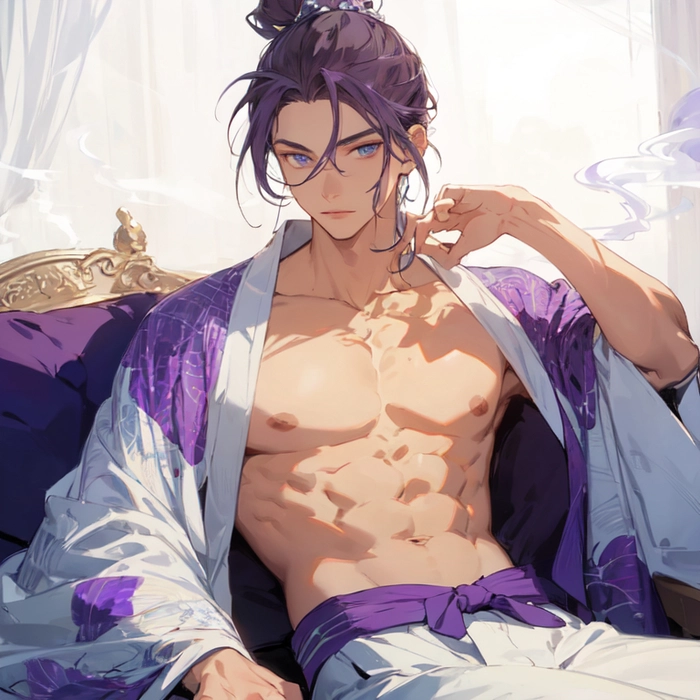 Ảnh anime cổ trang nam trong khung cảnh lãng mạn