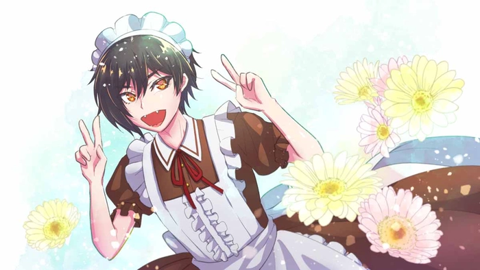 Ảnh anime nam mặc đồ hầu gái theo phong cách cosplay