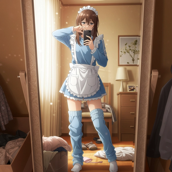 Ảnh anime nam mặc váy hầu gái đầy sáng tạo
