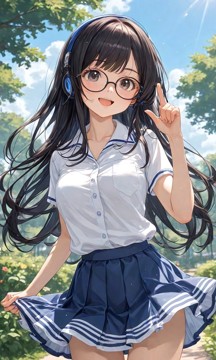 Ảnh anime nữ cute đeo kính dễ thương
