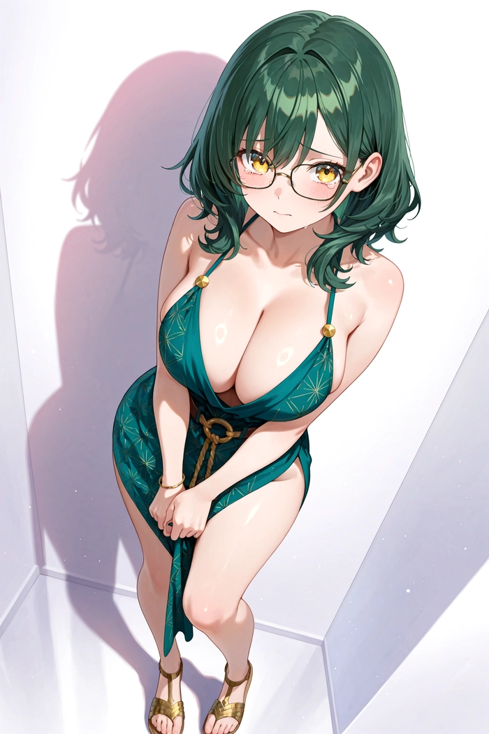 Ảnh anime nữ đeo kính tròn ngọt ngào