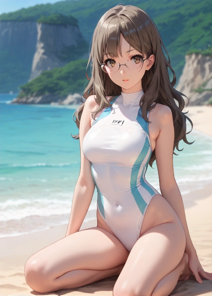 Ảnh anime nữ tóc ngắn đeo kính xinh đẹp