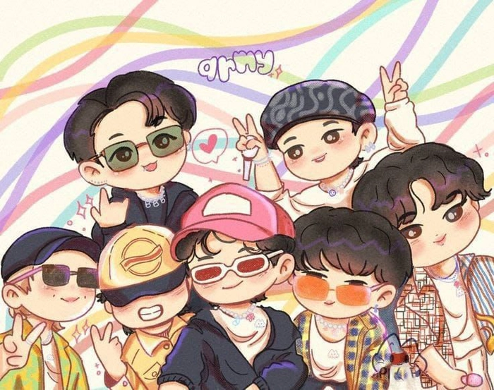 Ảnh chibi BTS đáng yêu dễ thương