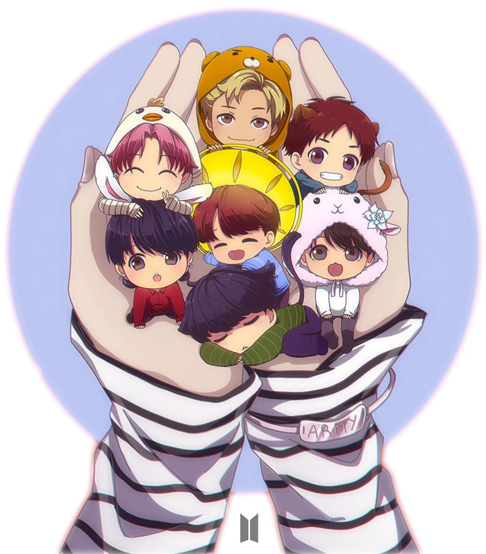 Ảnh chibi BTS hoạt hình đáng yêu