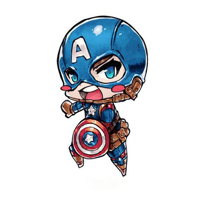 Ảnh chibi Captain America cute đáng yêu
