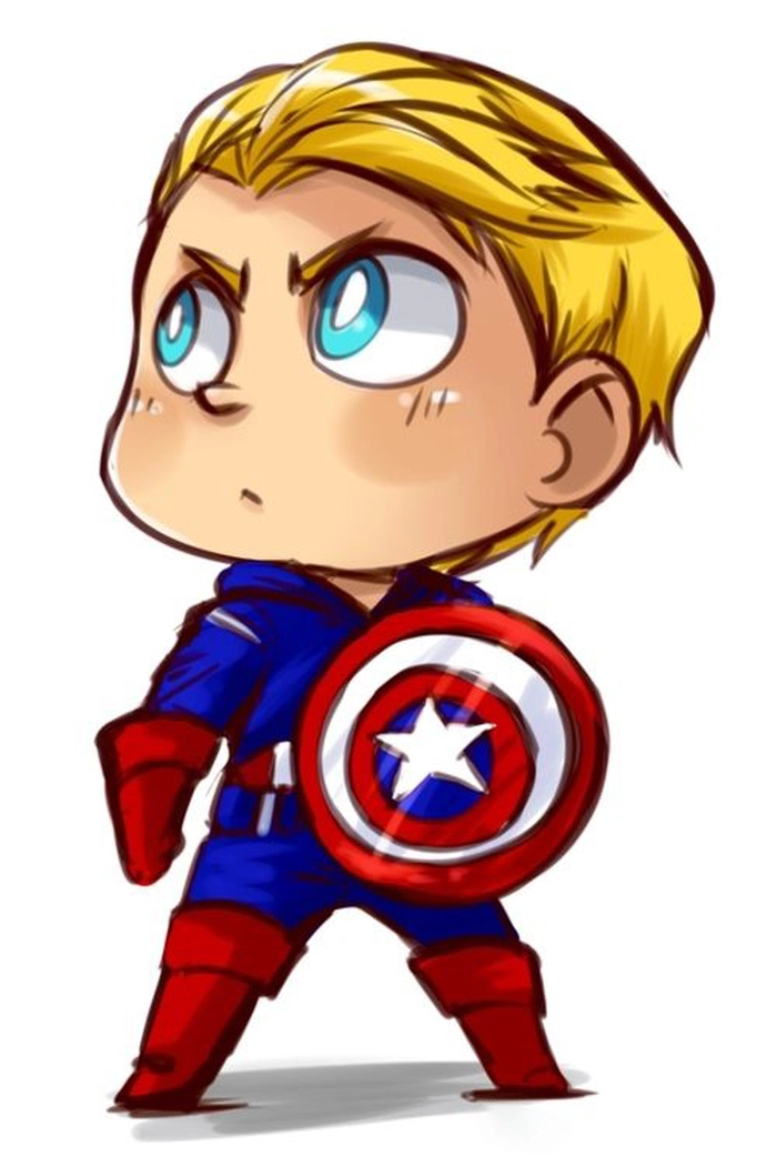 Ảnh chibi Captain America dễ thương độc đáo