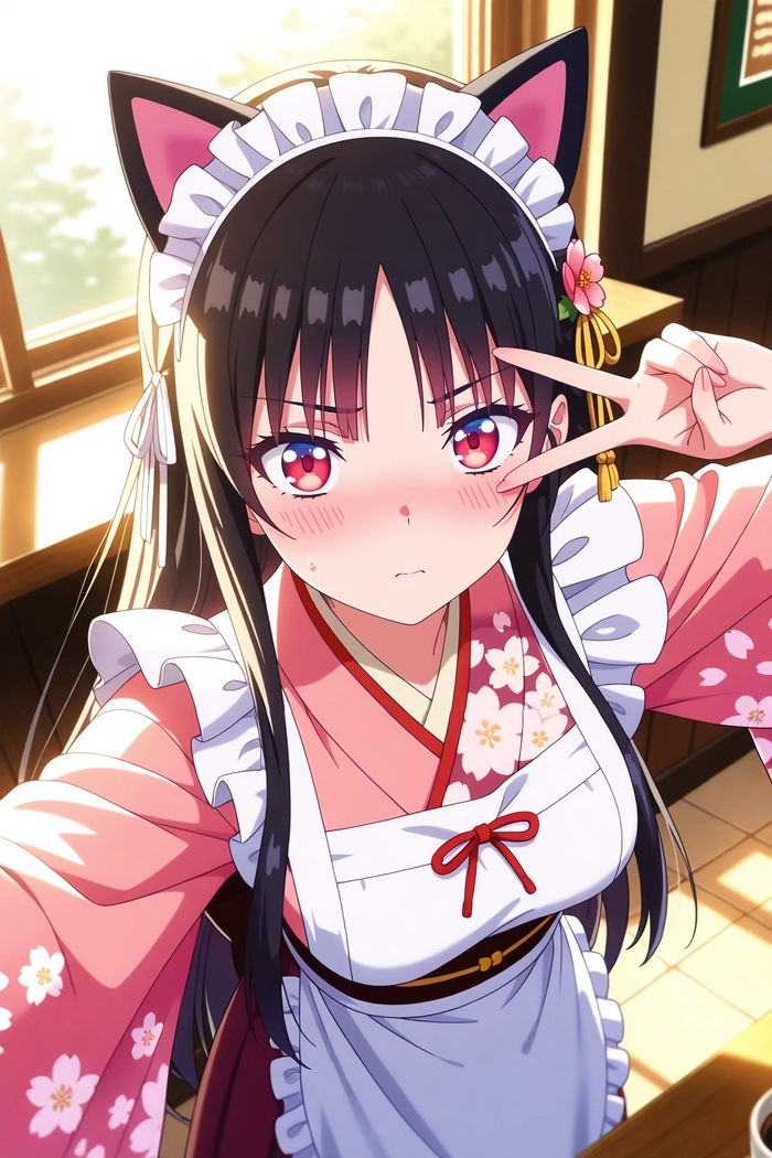 Ảnh hầu gái mèo anime quyến rũ