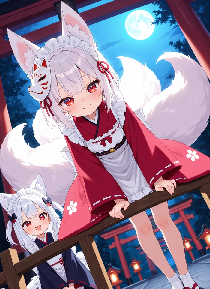 Ảnh hầu gái mèo anime tinh nghịch