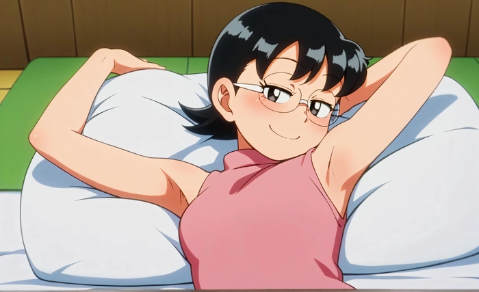 Ảnh mẹ Nobita hạnh phúc