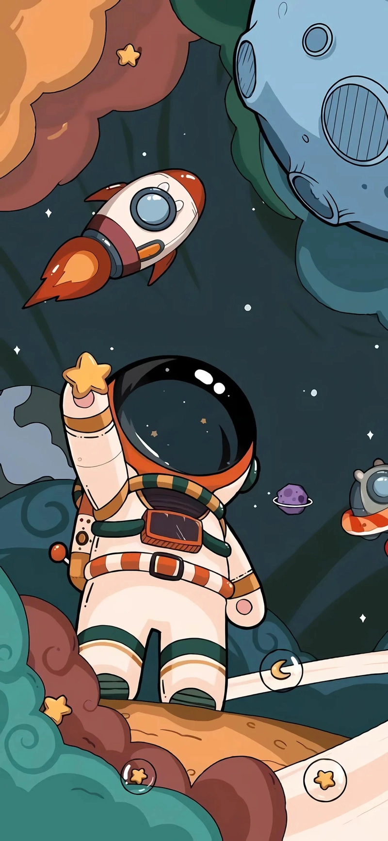 Ảnh nền phi hành gia cute chibi