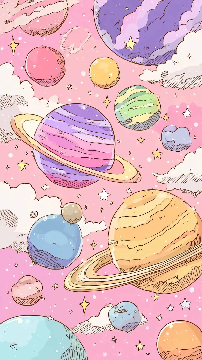 Ảnh nền vũ trụ anime dễ thương