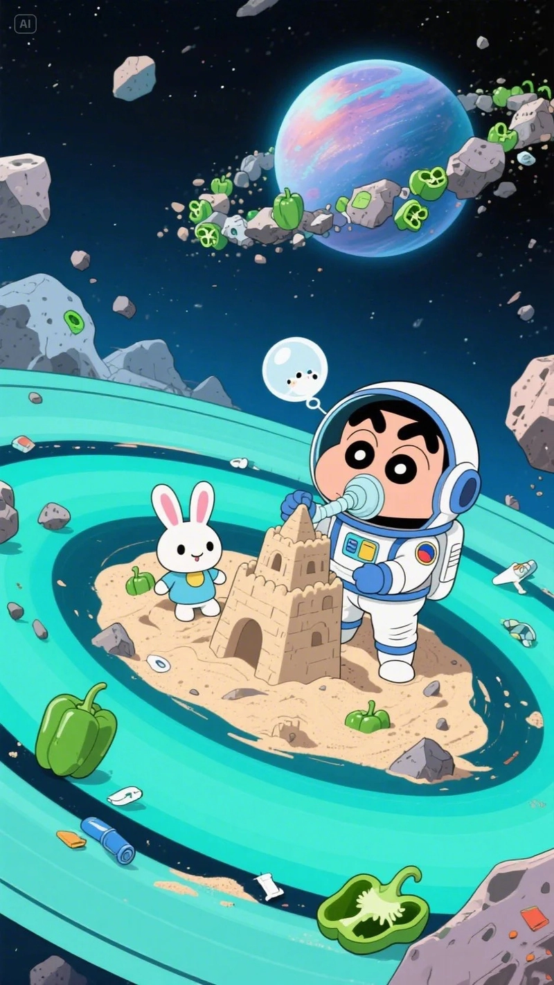 Ảnh phi hành gia cute màu sắc rực rỡ