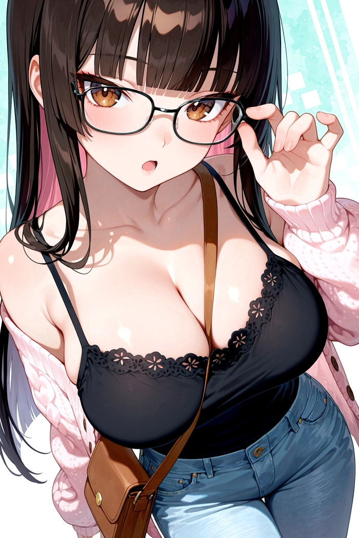 Avatar anime nữ cute đeo kính đáng yêu