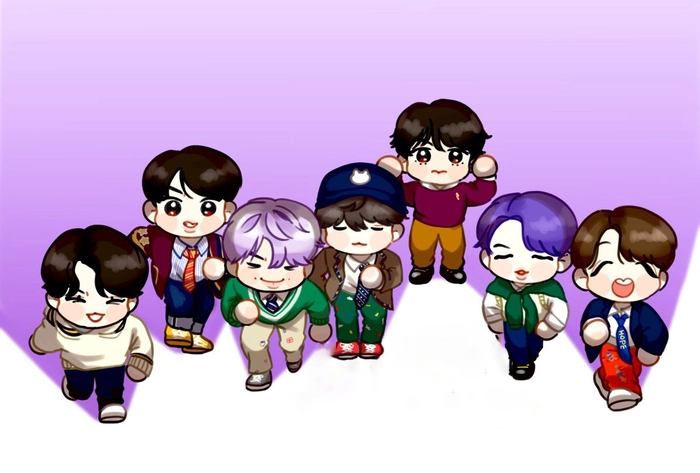 BTS chibi fanart đẹp mắt