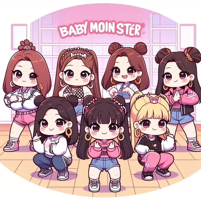 Bộ ảnh BABYMONSTER chibi cute hot trend