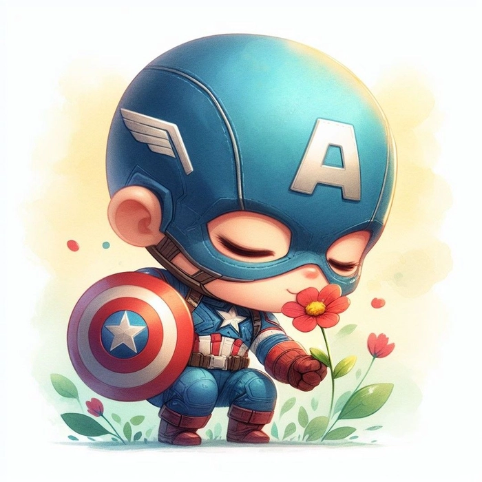 Bộ ảnh chibi Captain America dễ thương