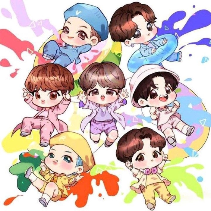 Chibi BTS drawing phong cách cute