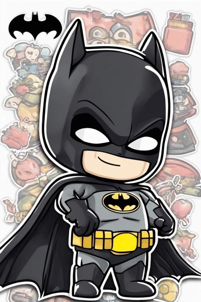 Chibi Batman tạo dáng đáng yêu