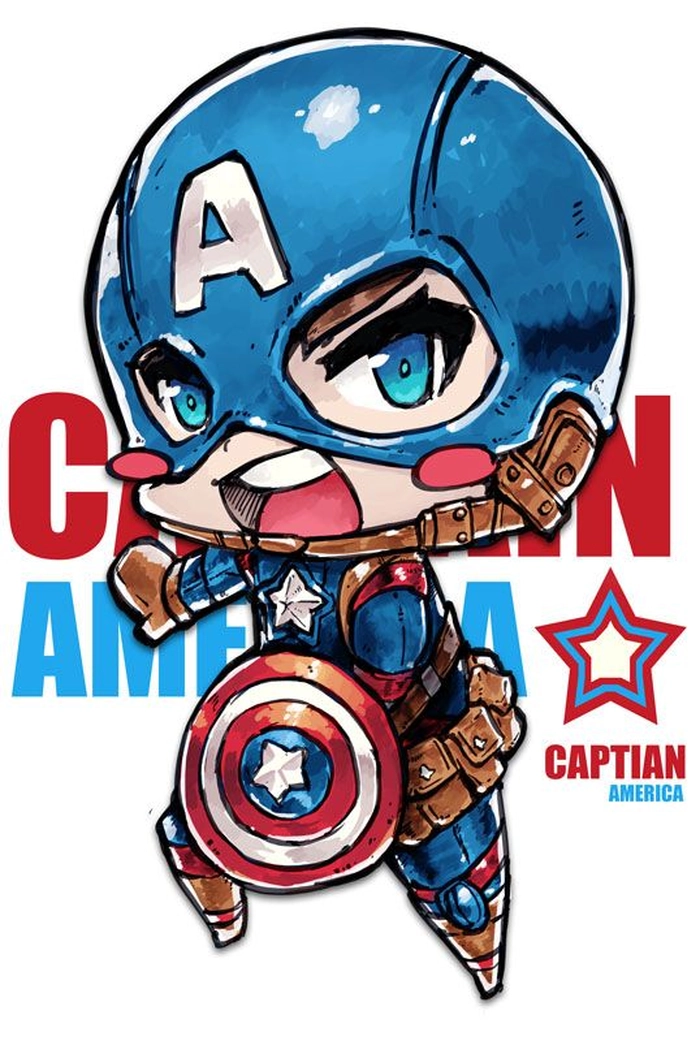 Chibi Captain America cực cute dễ thương