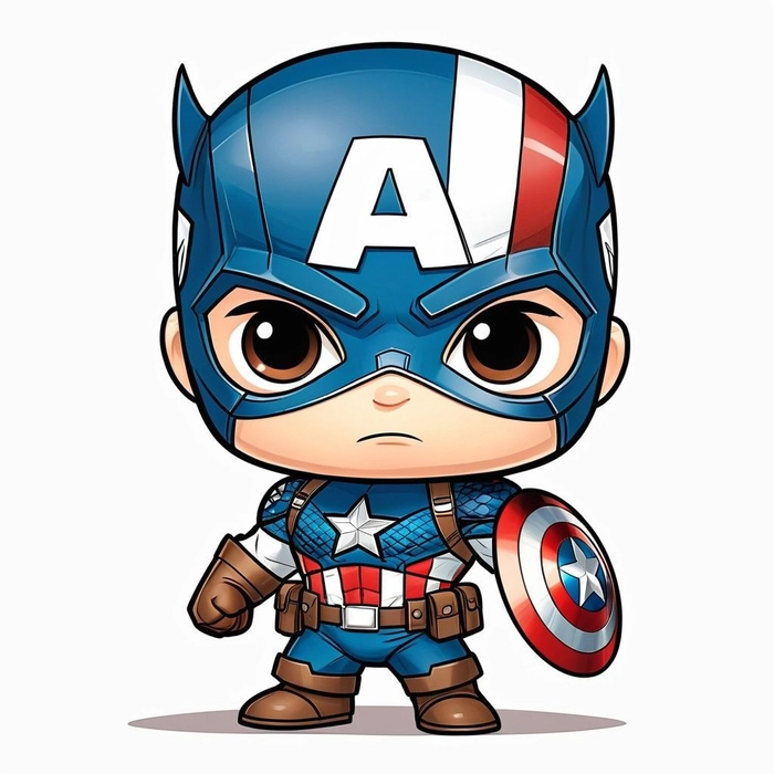 Chibi Captain America cute siêu dễ thương