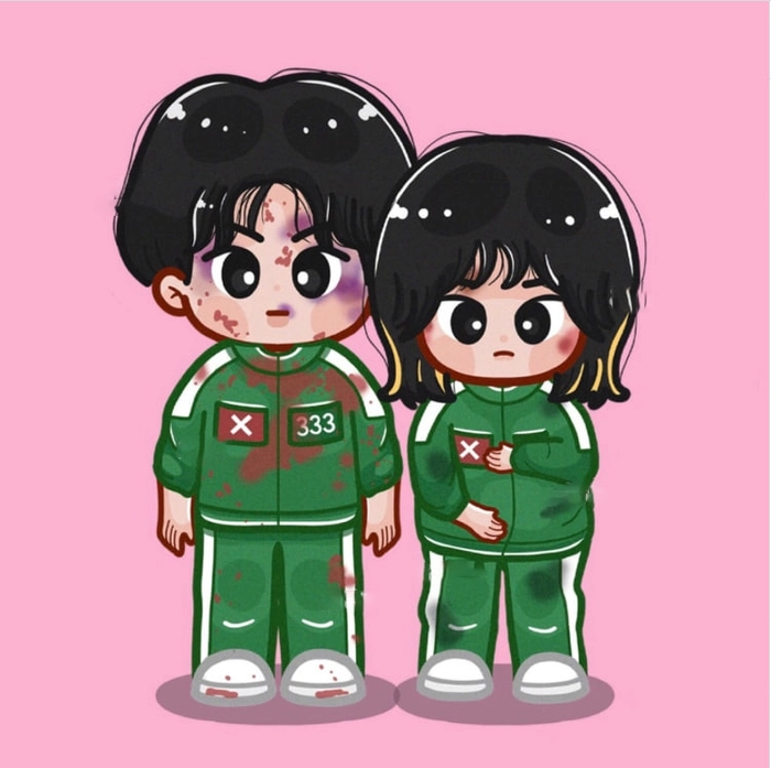 Chibi Squid Game cute đáng yêu