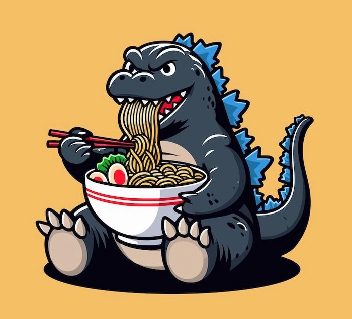 Godzilla chibi dễ thương trong phong cách chibi
