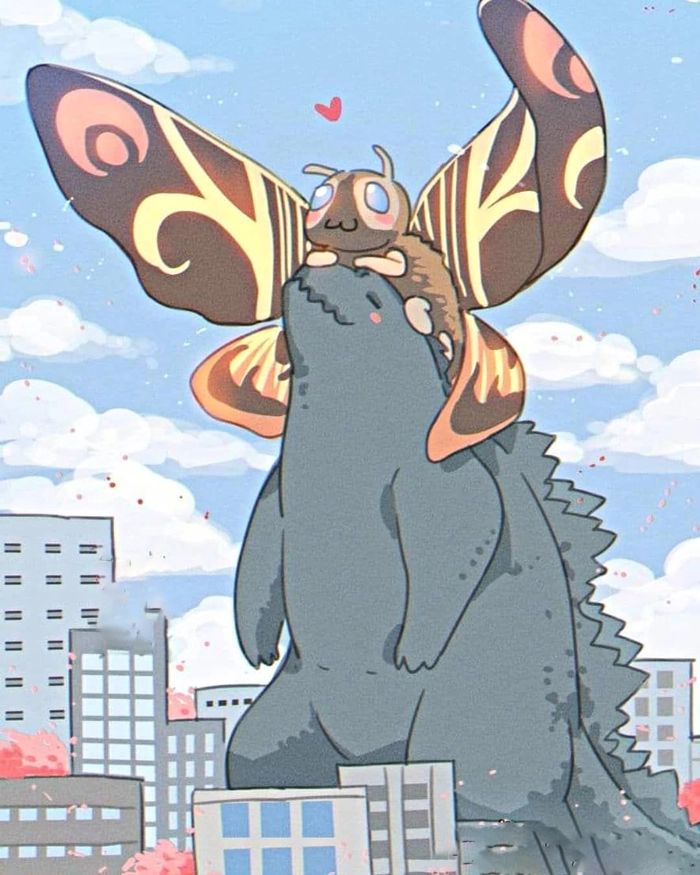 Godzilla chibi dễ thương trong tranh vẽ